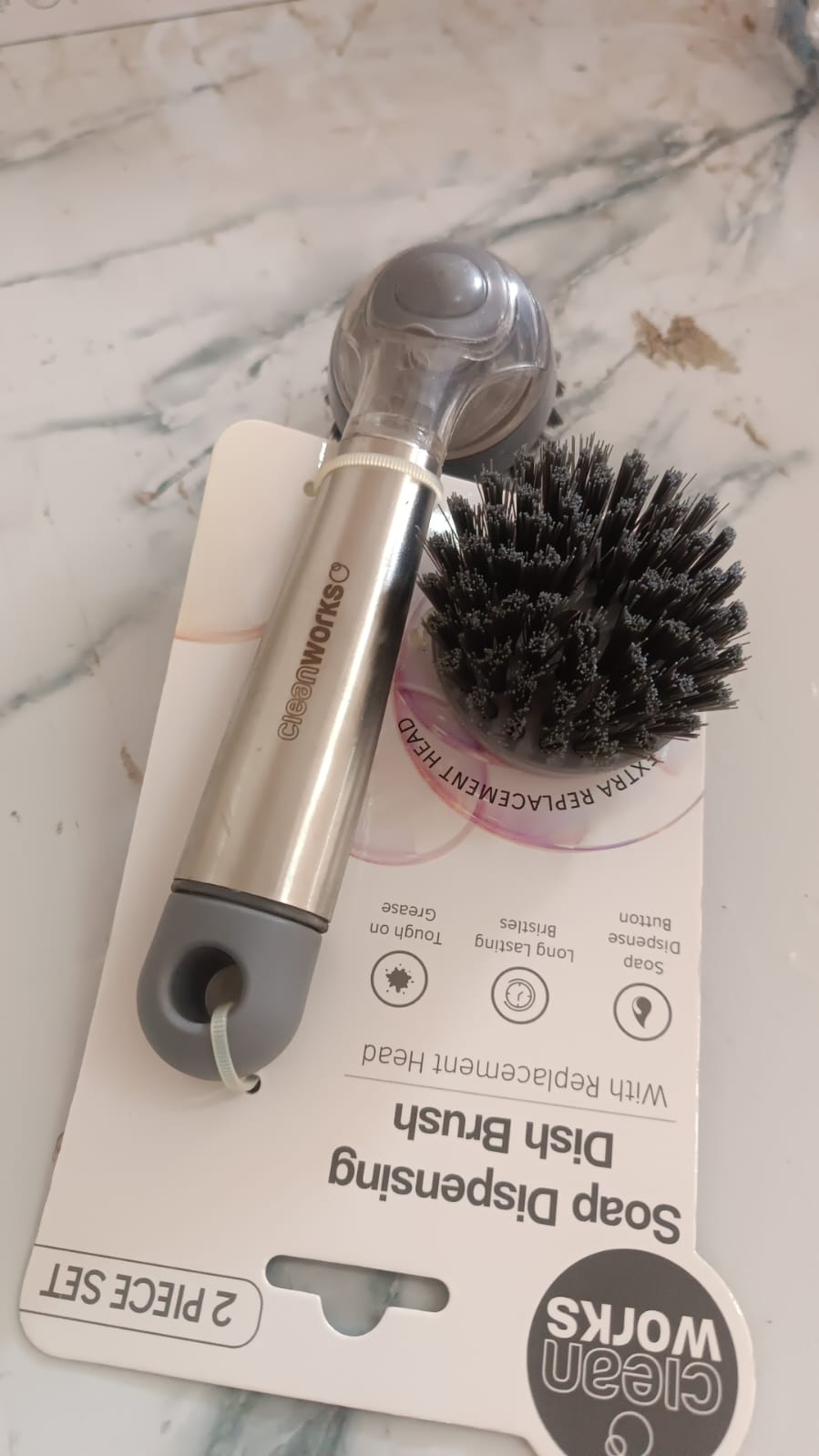 Cleaning Brushes Set – Scrub Brush, Bathroom Brush, Long Handle Pot Washing Brush