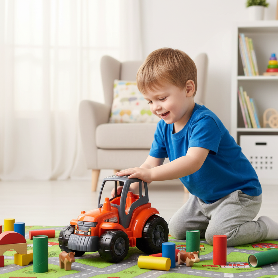 🎁 Funwoods Kids Friction Powered Tractor Toy - (1 Pc)