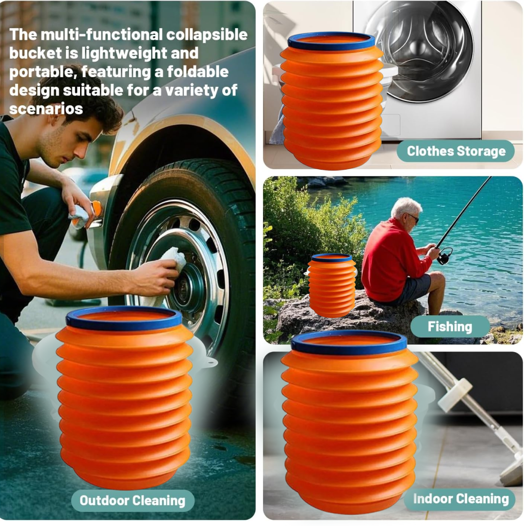 🎁 Foldable Storage Bucket – Water Container & Dustbin for Home, Car, Kitchen